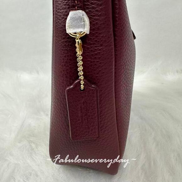 Coach Hadley Mini Crossbody Bag In Leather CAL60 Gold/Dark Wine Merlot NWT - Picture 2 of 9